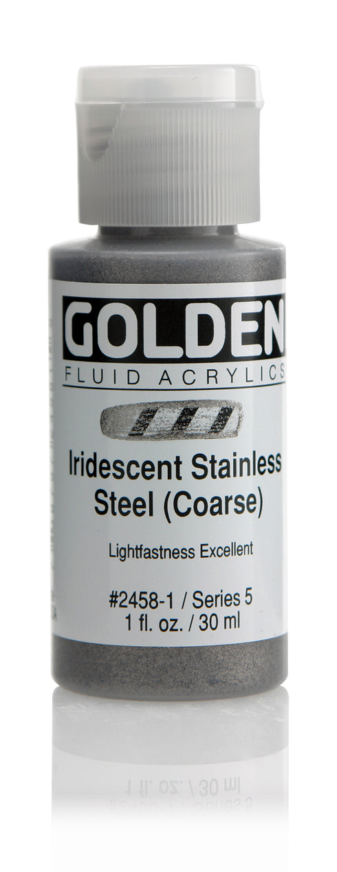 FLUID ACRYLIC PAINT  IRIDESCENT STAINLESS 1OZ